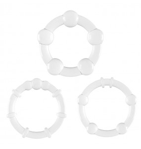 MizzZee - Stimulation Penis Rings (Full Set 3 Pieces - Transparent)